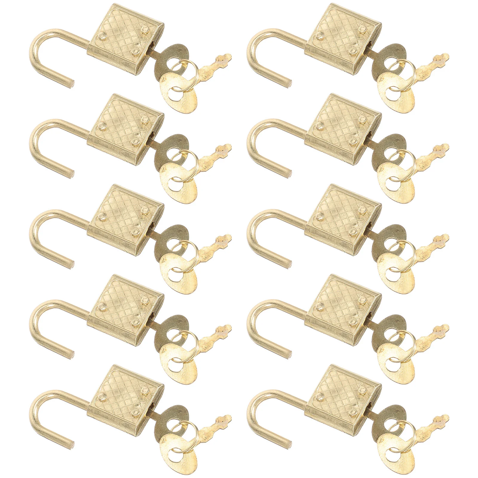 10Pcs Multifunction Padlocks Practical Safety Locks Cabinet Locks (Golden) Drawer Locks Small Locks