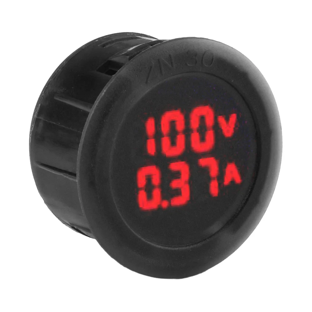 DC5-100V 1A 10A 50A 100ALED Digital Voltmeter Ammeter Round Car Voltage Current Meter Volt Detector Tester Monitor Panel