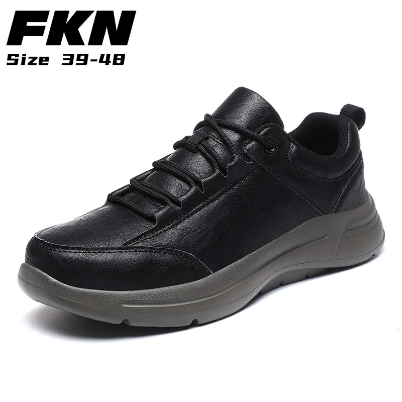 

Новинка 2025, мужская кожаная повседневная обувь, модная легкая деловая обувь на четыре сезона, мужская обувь на мягкой подошве, мужские туфли больших размеров 39-48