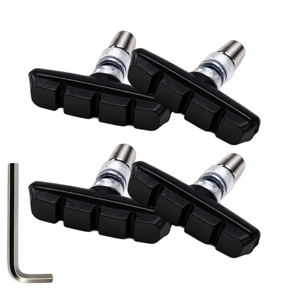 CNCLOL Fahrrad-V-Brake-Bremsbeläge 55 mm / 70 mm, passend für MTB, Faltrahmen, BMX-Fahrrad, Gummi-Bremsbeläge, 2 Paar, passend für Shimano/SRAM V-Brake – Detail 1