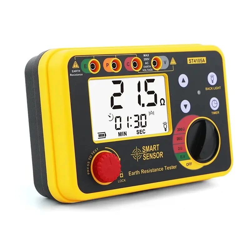 Digital Display Earth Resistance Tester Grounding Resistance Meter For Electronic Industry