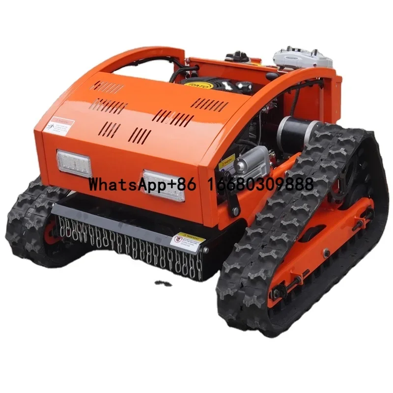 

Slope Mower 4 Wheel Crawler Lawn Mower Electric Start Robot Lawn Mower 500mm 600mm 800mm Automatic Remote Control