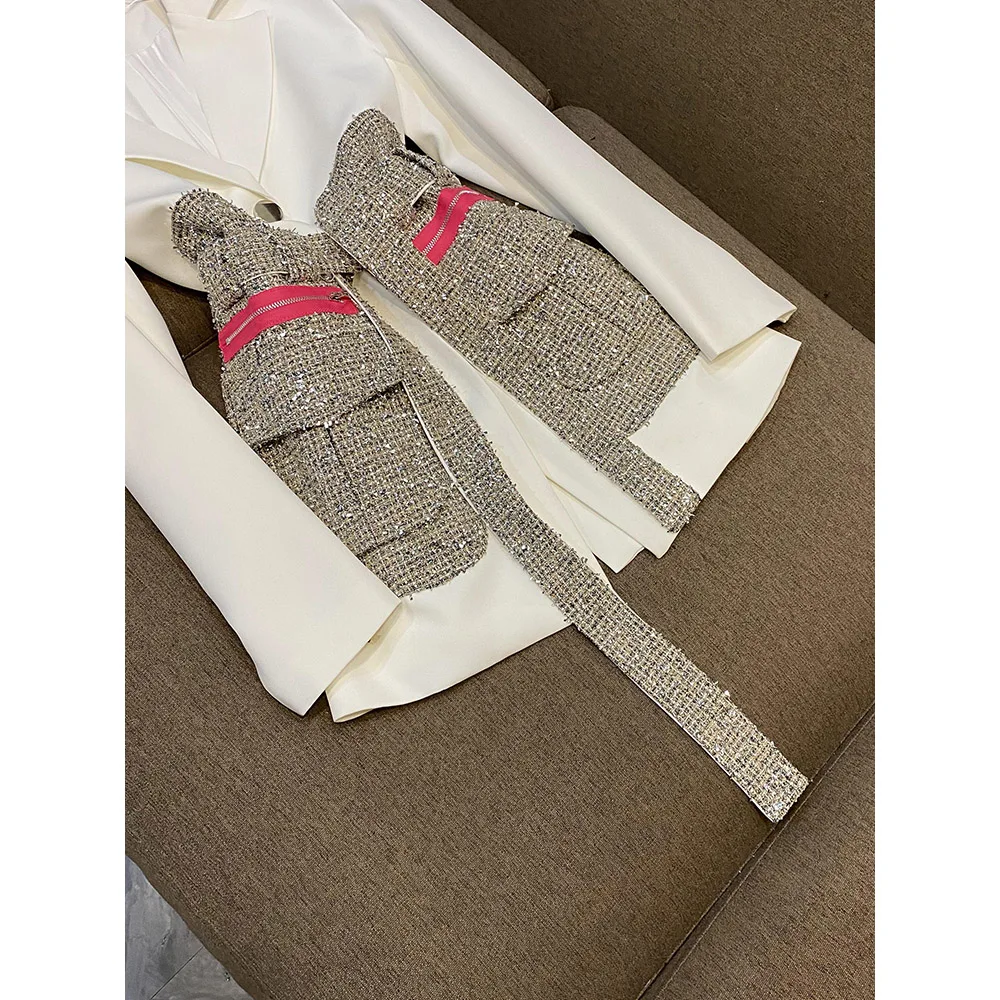 Newest Designed Women Single Button Patchwork Casual Blazer Slim Office Lady Hot Sale Jacket