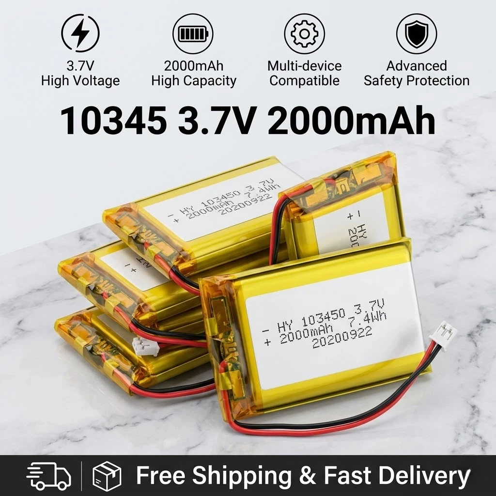 

103450 3.7V 1000mAh Rechargeable Lipo Battery With PCB For Beauty Instrument GPS LED Light Camera