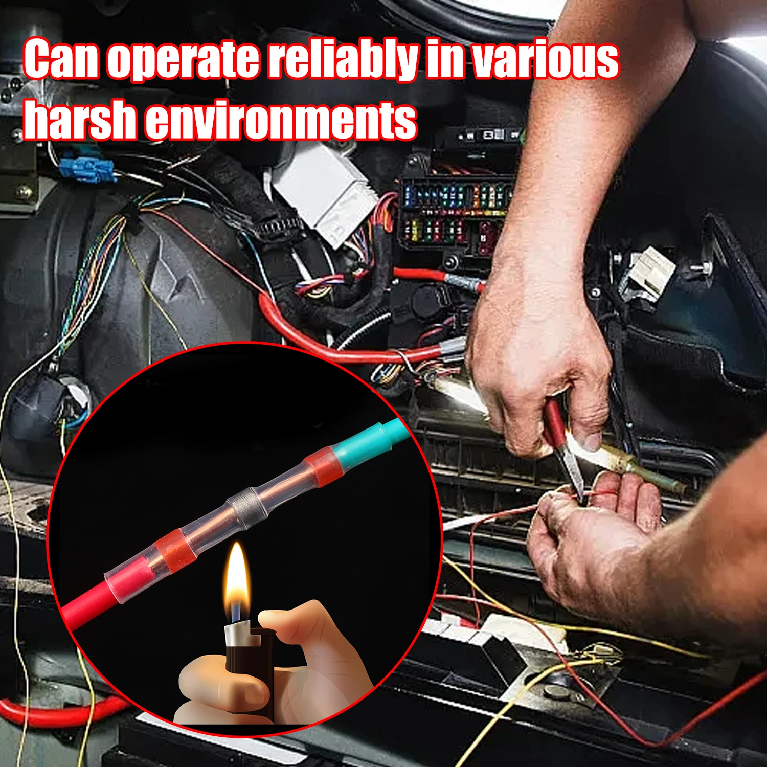 Connectors Wire Cable Splice Kit Heat Shrink Butt Crimp Terminals Waterproof Solder Seal Electrical Automotive Marine 10-100pcs