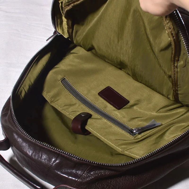 AETOO  American retro handmade first layer cowhide backpack large capacity male soft leather commuting travel leisure backpack