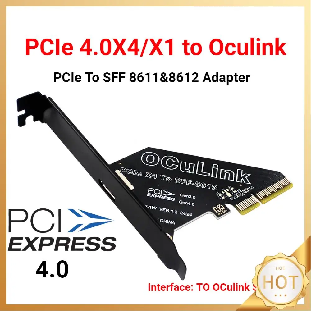 PCIe To SFF 8611&8612 Adapter Card PCIe 4.0 to Oculink Adapter PCI Express To SFF-8612 Expansion Card Adapter for Mac Os/Windows