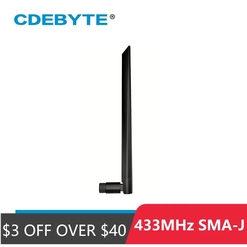 

2 шт./лот с высоким коэффициентом усиления 4.0dBi антенна Wi-Fi 433 МГц всенаправленная SMA-J резиновая антенна TX433-JKD-20P