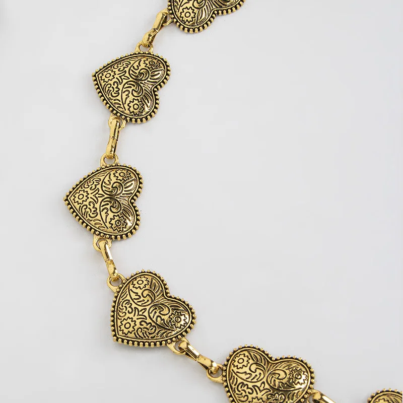 High-grade Women's Waist Chain Female Elegant Love Pattern Carving Texture Retro Waist Chain Heavy Industry Female Waist Chain