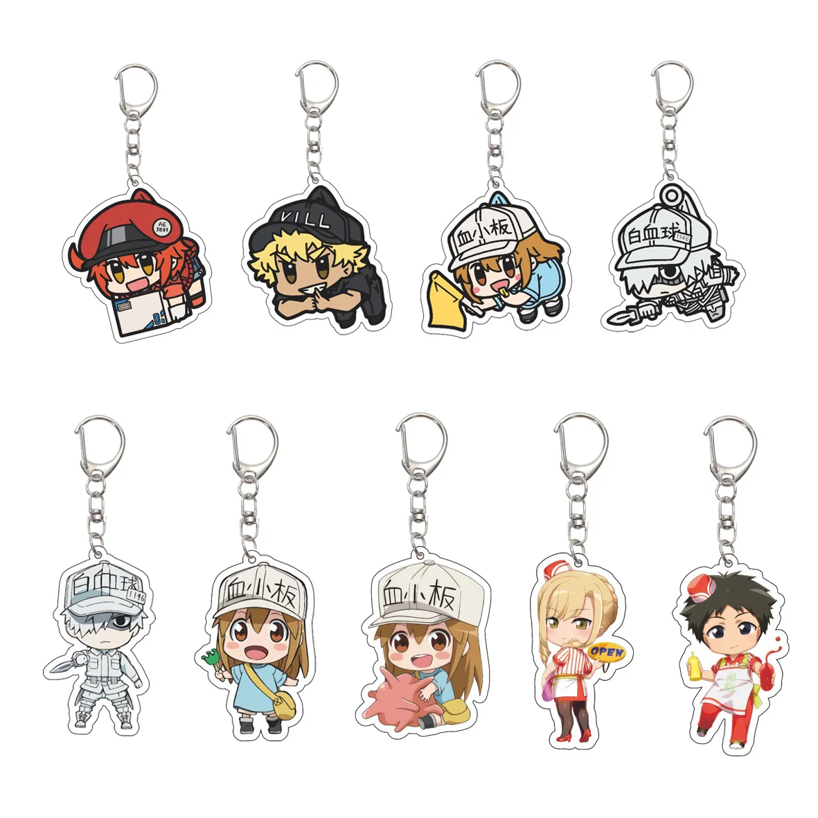 Regalos/¡Células de anime de 55 mm en el trabajo! Llavero Helper T celdas/Células regulatorias/Células dendríticas/B lymphcyte Llavero Regalos de Navidad