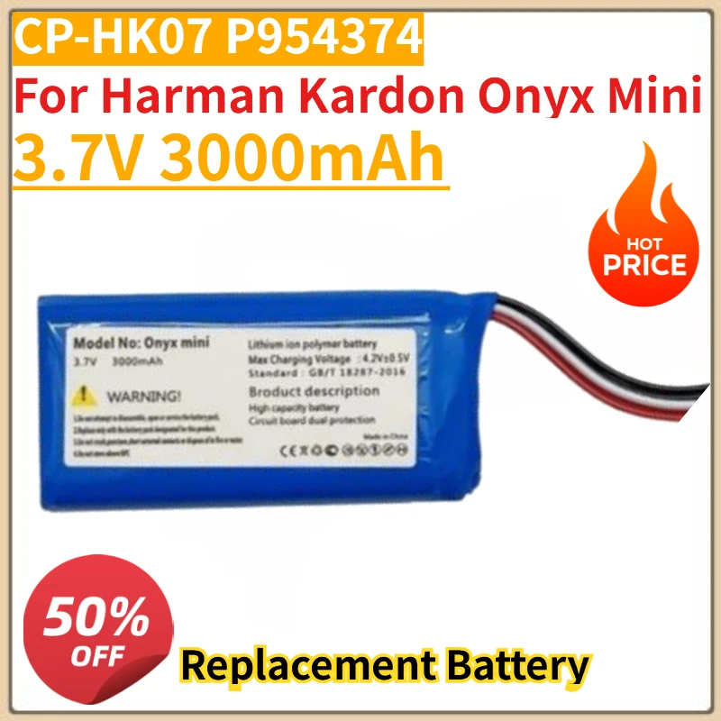 High Quality New 3.7V 3000mAh Bluetooth Speaker Battery CP-HK07 P954374 For Harman Kardon Onyx Mini