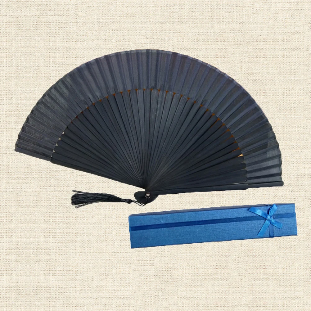 

Hand Fan Folding Fabric Men's Held Fans Handheld Cartoon Bamboo Man