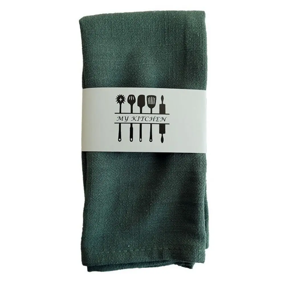 

Multipurpose Table Decoration Cotton Linen Napkin Soft Vintage Tea Towel Soild Color Retro Placemat Home