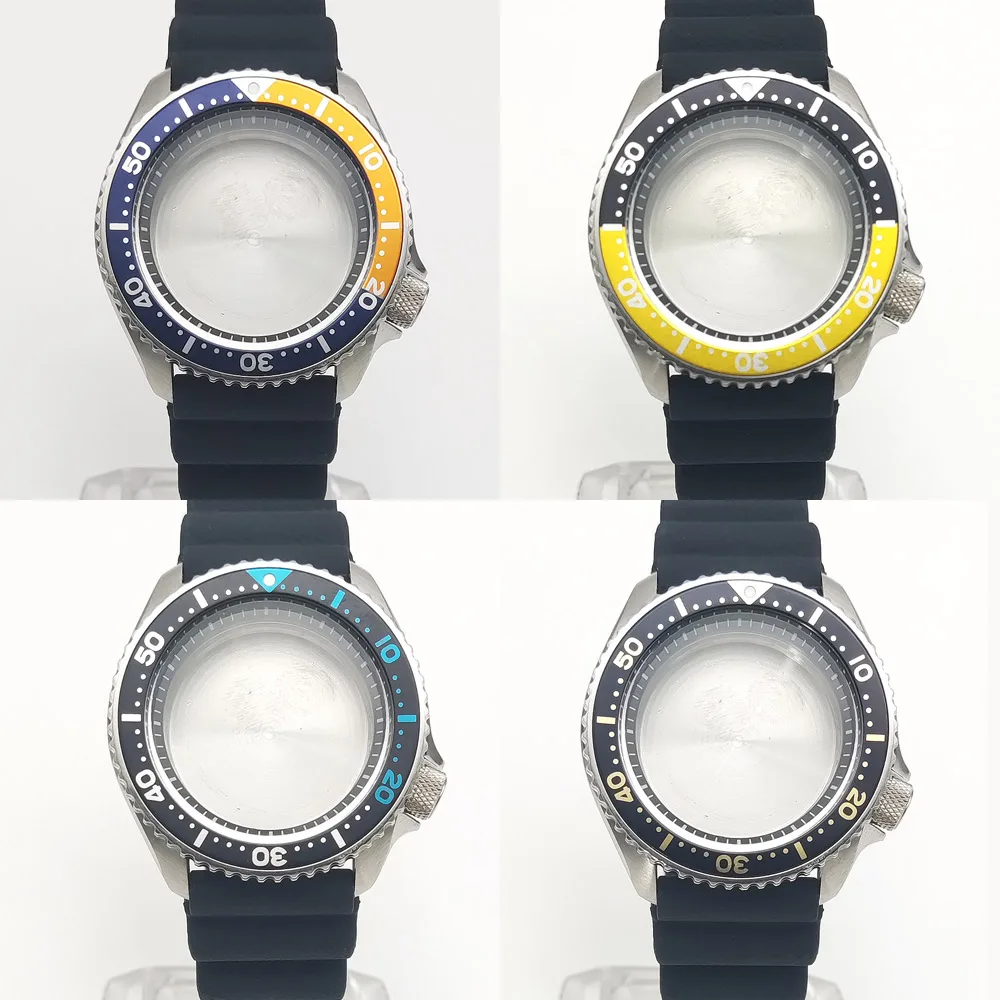 42mm case Curved bezel inserted into solid bottom cover Suitable for Turtle Abalone NH35 NH36 Sports 6105 rubber strap