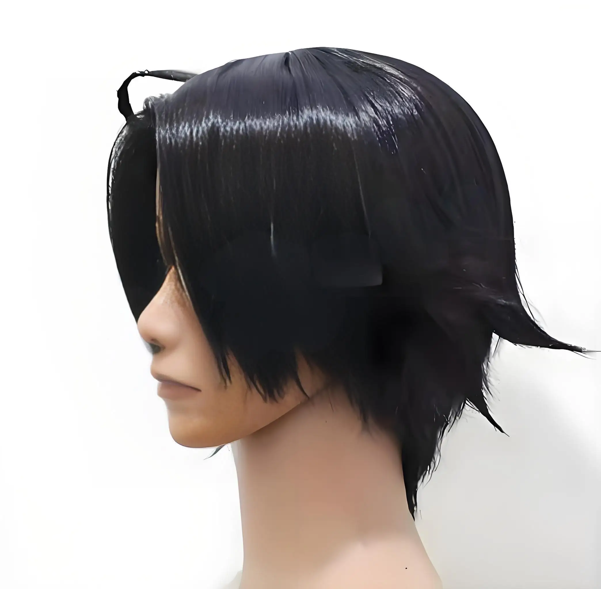 Hetalia Im Yong Soo شعر مستعار تأثيري مخصص على غرار قصير أسود شعر مستعار أنيمي الشعر الاصطناعية للحزب زي