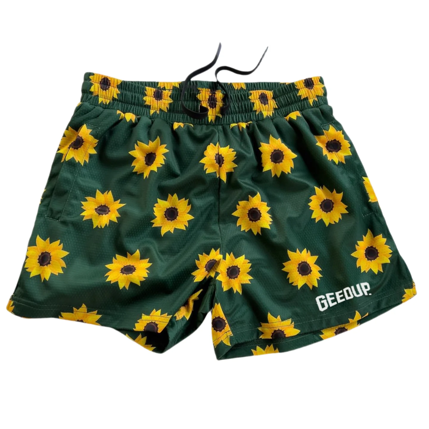 2025 Summer Men's Beach Pants Mesh Fabric Casual Fashion Brand Chrysanthemum Print Shorts