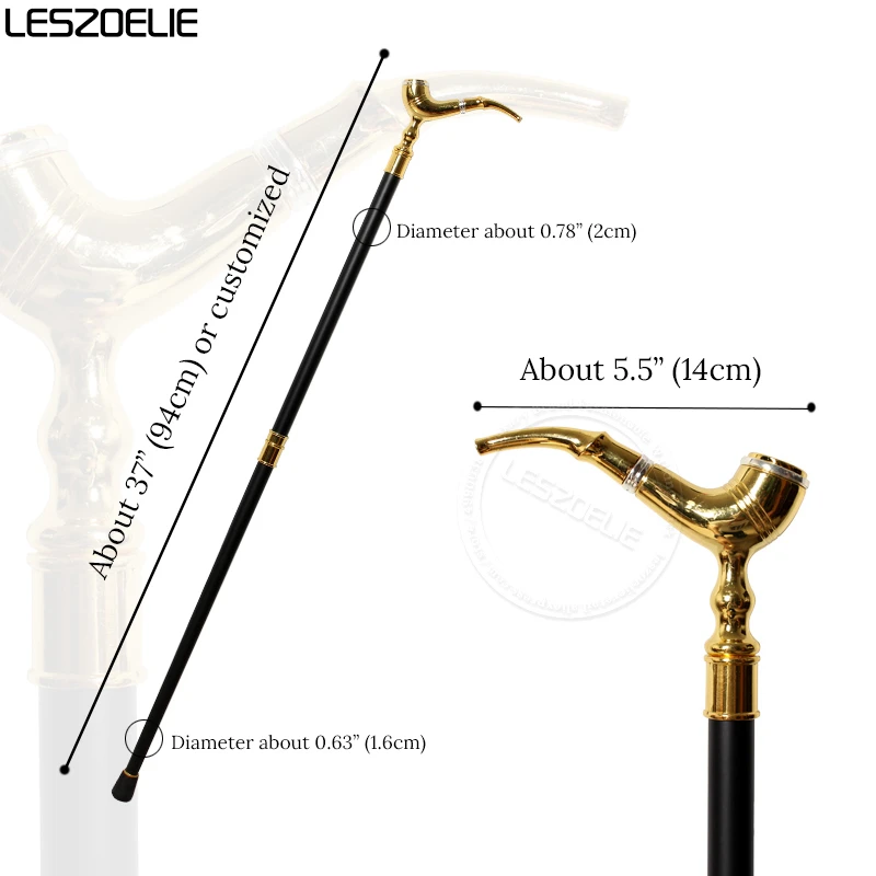 Luksusowa złota fajka drążek uchwytu męska 2024 imprezowa dekoracyjna laska męska elegancka ręcznie laska Vintage kijki trekkingowe