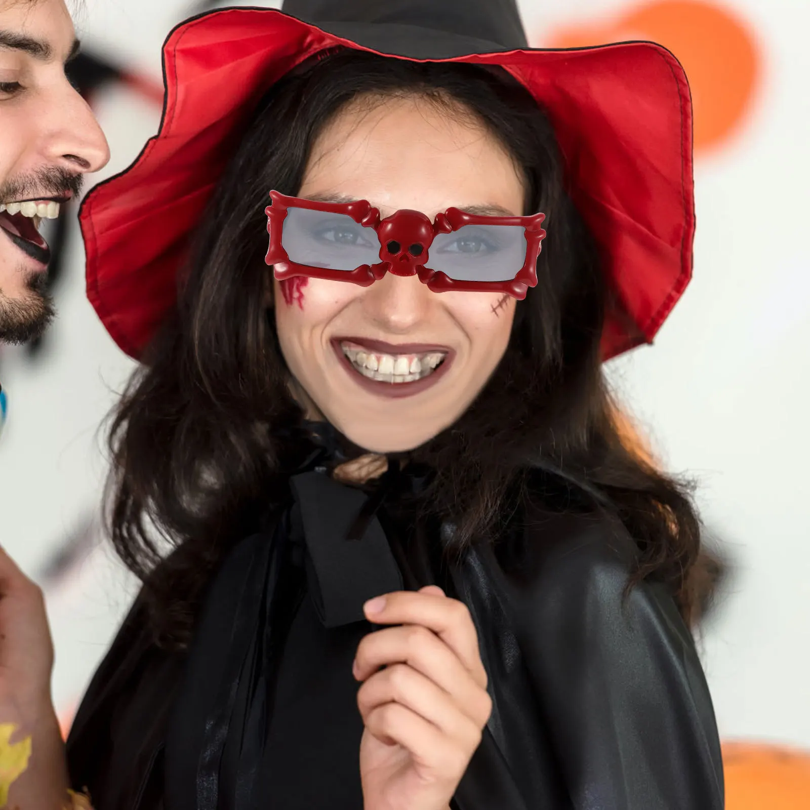 

1Pair Skull Sunglasses Plastic Halloween Party Glasses Lightweight Funny Novelty Costume Eyewear Halloween Sunglasses