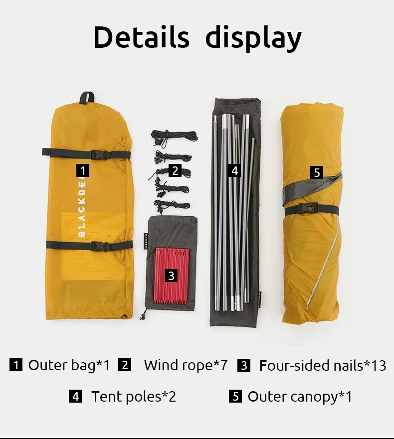 Imagem -06 - Blackdeer-ultralight Tent Boat Waterproof Outdoor Camping Família Casa Inflável Caminhadas Viagens Anti uv Tarp Shelter Praia Único