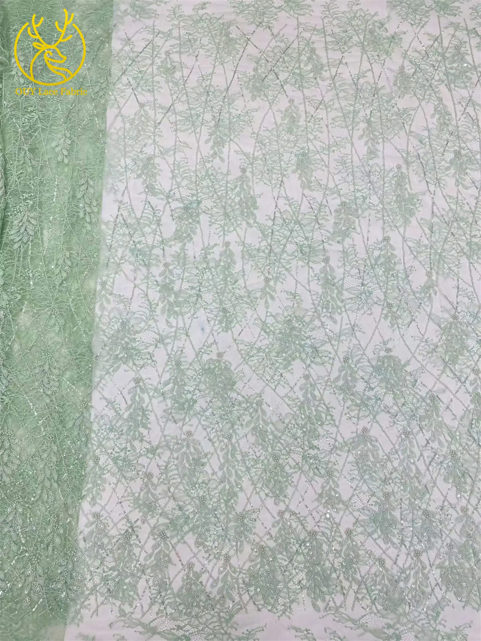 Eleganter Afrikanischer Pailletten-Perlen-Spitzenstoff 2026 Hochwertige Nigerianische Hochzeitskleid-Spitze Bestickte Französische Tüllspitze – Detail 5