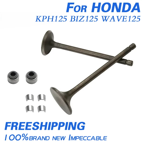 

Несъемный выпускной клапан двигателя мотоцикла и комплект клапанов INTAKE, сальник, стопорная пластина, клапан для HONDA KPH125 BIZ125 WAVE125 WH125-6