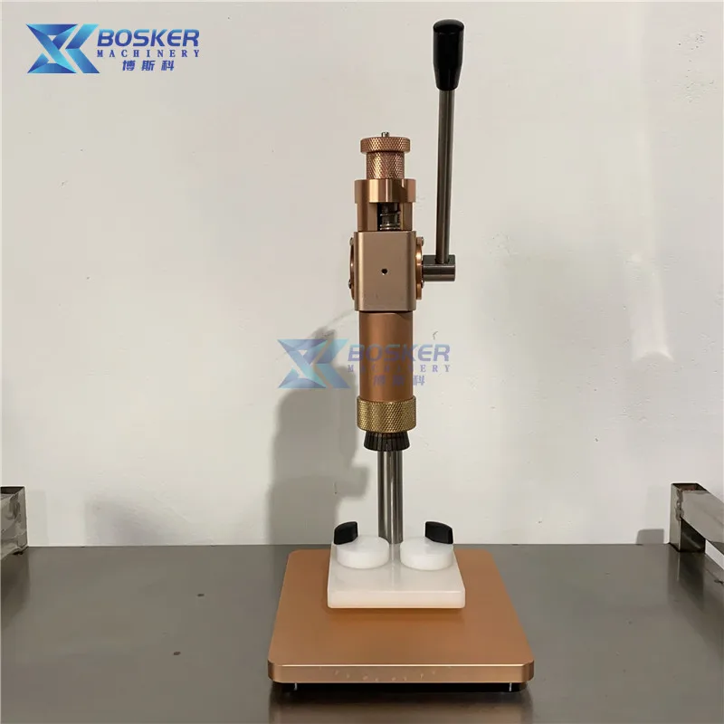 BSK-SZ01 17mm 20mm Perfume Bottle Semi-Automatic Crimp Collar Capping Machine 1800BPH Metal Glass Bottles Chemical Beverage Food