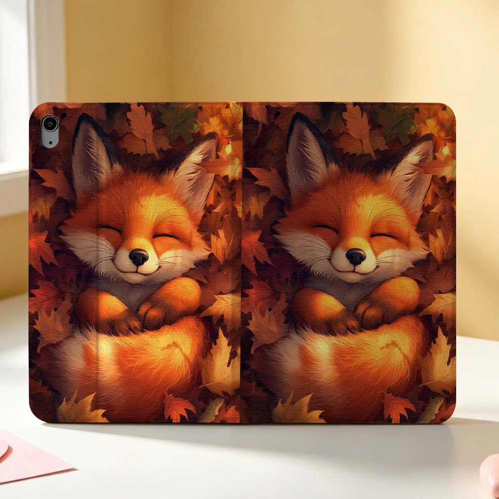 Cute Fox Creative Pattern For Apple iPad Pro Mini Air A16 A17 A14 4 5 6 7 6th 12th Gen M5 11 13 M4 Pen Tray Tablet Case Soft