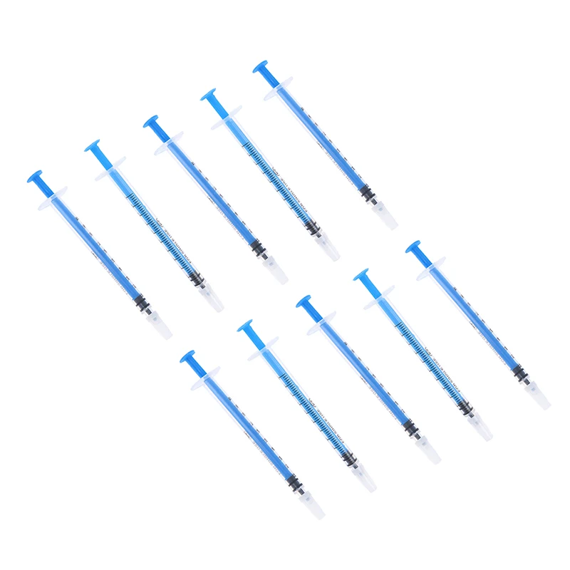 10pcs 1ml Plastic Hydroponics Analyze Disposable Measuring Nutrient Syringe For Glue Applicator Measuring Syringe High Quality