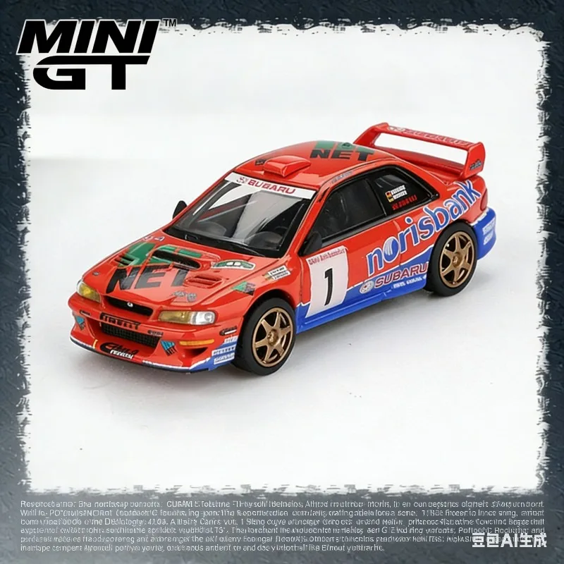 

MINIGT 1:64 Subaru Impreza WRC97 #1 1999DRM Simulation Alloy Car Model, Boys' Holiday Gift Toy, Adult Collection Decoration Item