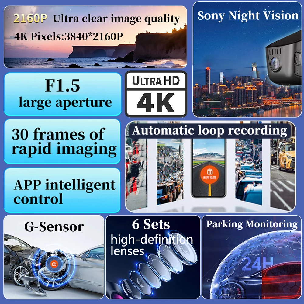 ZJCGO for Volkswagen VW ID.3 ID3 ID 3 Cupra Born 2019-2025 UHD Car 4K Video Recorder DVR Dash Cam Dashboard Camera Night Vision - Image 2