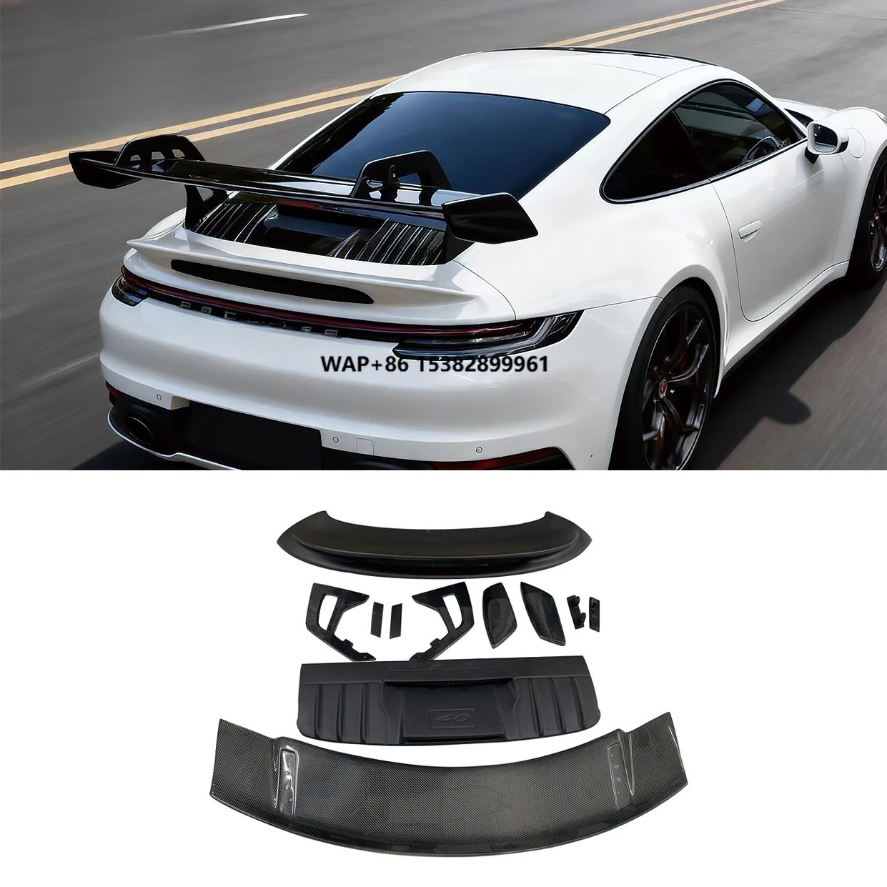 

FCSOCC High Quality GT3 Style Carbon Fiber Rear Wing Spoiler for 911 992 New Tail Wing Body Kit Screw-On Universal