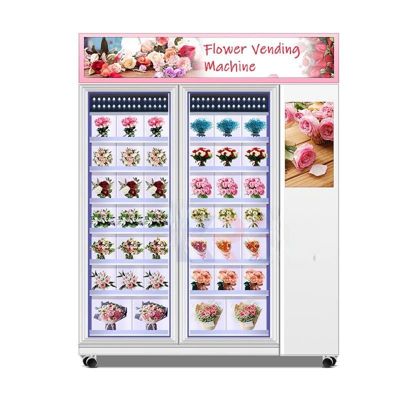 Cooling flower vending machine with 15 inch  touch screen 9 locker vending machine flowers vending machine