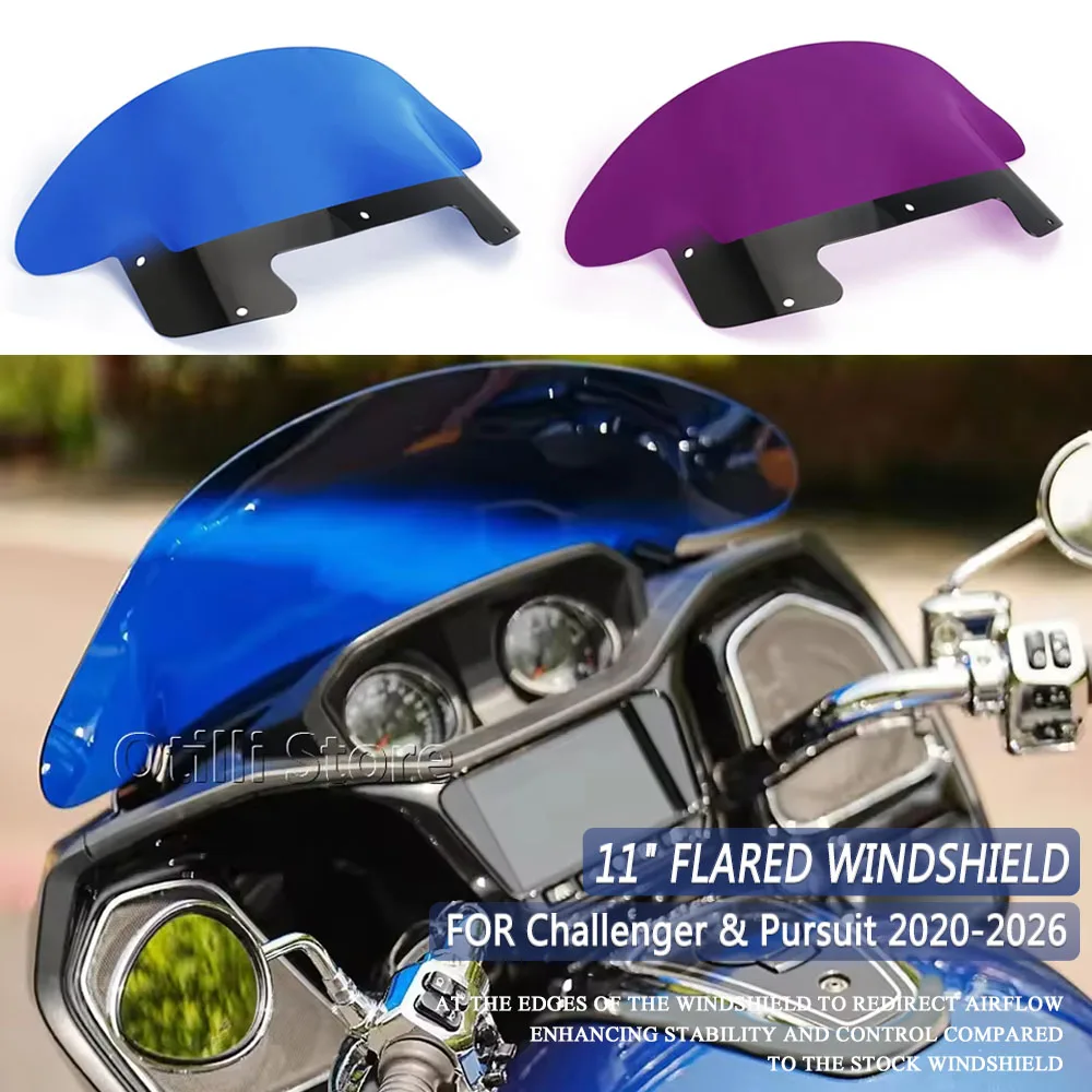 

NEW Motorcycle 11Inch Windshield Windscreen Front Fairing Wind Deflector For Indian Challenger PursuitI 2020-2025 Wind Deflector