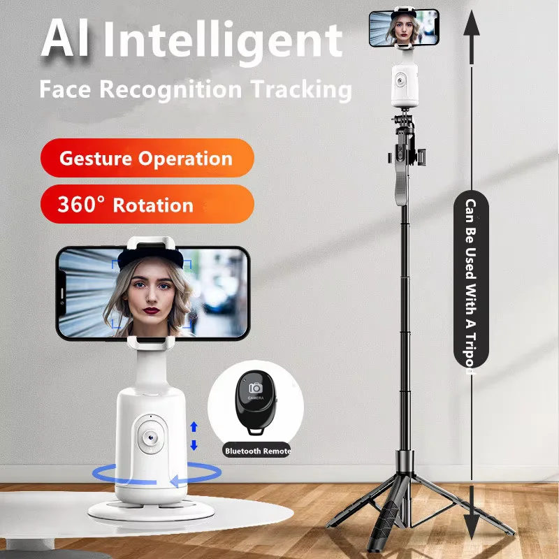 

360° Auto Face Tracking Gimbal Stabilizer Auto AI Smart Gimbal Tripod Phone Holder Photography For Tiktok Live video Vlog