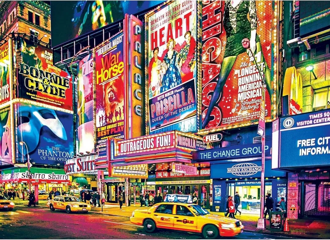 Div 5D Broadway NYC New York City Street Car pintura completa de diamantes kits de punto de cruz arte minimalista pintura 3D por diamantes