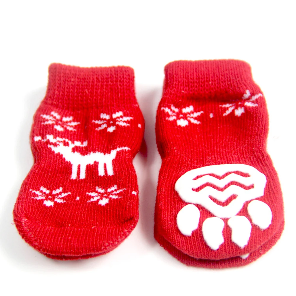 

8 Pcs Pet Christmas Stocking Stockings Paw Warm Socks Stripe Xmas for Small Dog