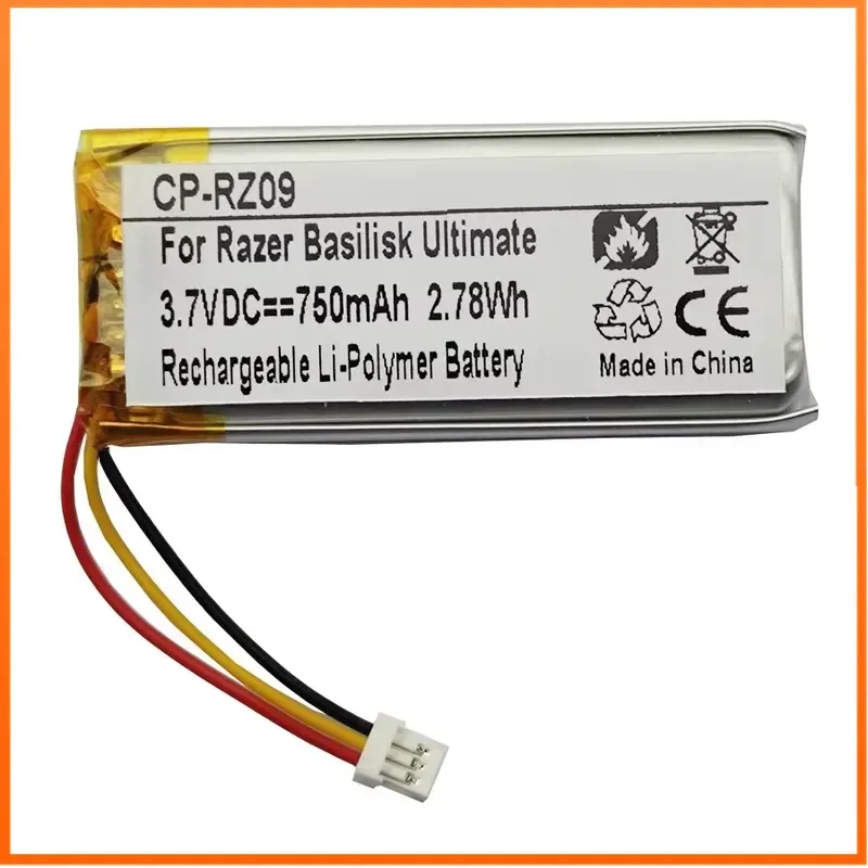 3.7V 750mAh Rechargeable CP-RZ09 Lithium Polymer Battery for Razer Basilisk Ultimate Mouse Battery