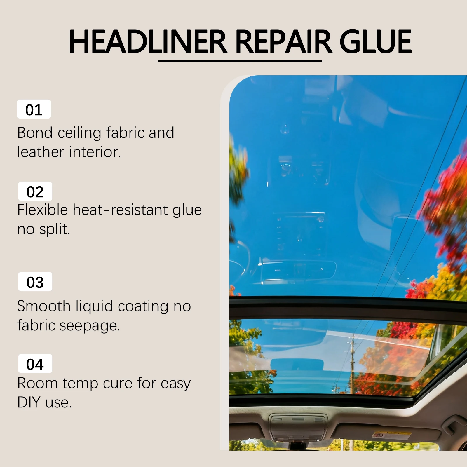 Car Headliner Repair Adhesive Glue For Automotive Interior Roof Fabric Leather Binding Fix Auto Upholstery Trim Sealant Adhesive