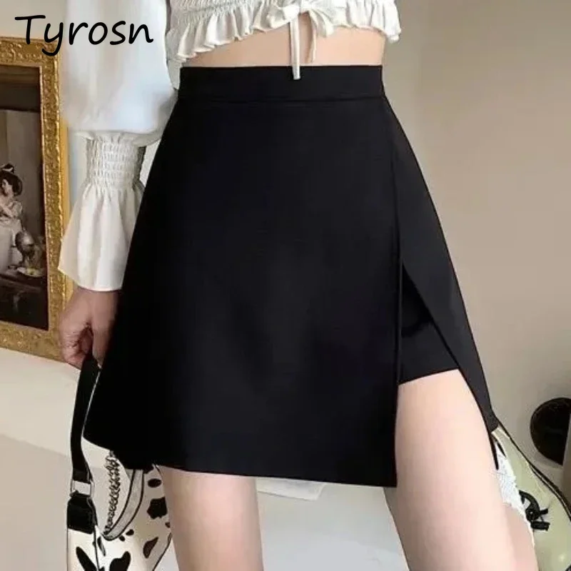 

Women Skirts Holiday Elegant Tender Sexy Side-slit Korean Style Loose Novel Design Exquisite Fasihonable Cozy All-match Mini New