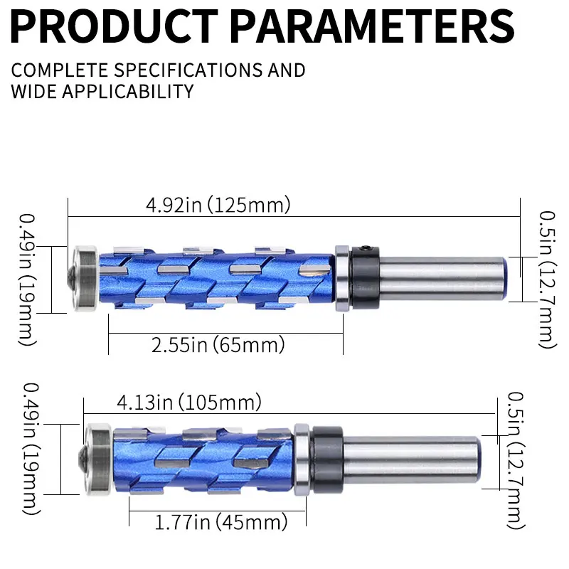 1pc Flush Trim Router Bit, 1/2 Inch Shank Woodworking Double Bearing Spiral Knife, Trimming Knife