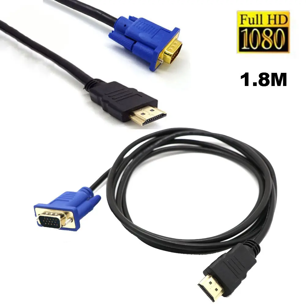 Conector de vídeo de alta calidad, adaptador AV Digital macho a macho, cable de salida de pantalla, convertidor HDMI Compatible con VGA para PC HDTV