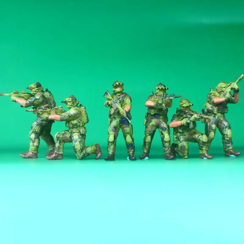 Model do druku 3D w skali 1:64, 6 sztuk żołnierzy, figurki akcji Sił Specjalnych US Navy SEALs, miniaturowe akcesoria do scen DIY, kolekcja.