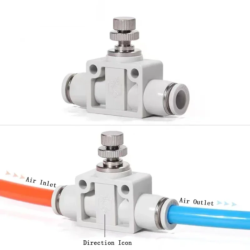 Pneumatic Throttle Valve Speed Regulation SA/PA White Premium Air Tube Connector 4mm 6mm 8mm 10mm 12mm Pressure Control Tools