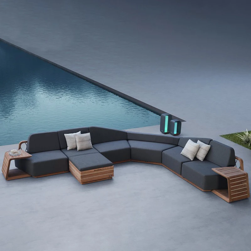 Sofa, Courtyard, Outdoor Balcony, Sun Protection, Anti-corrosion Wood Furniture Combination, Garden Leisure Lounge Chair
