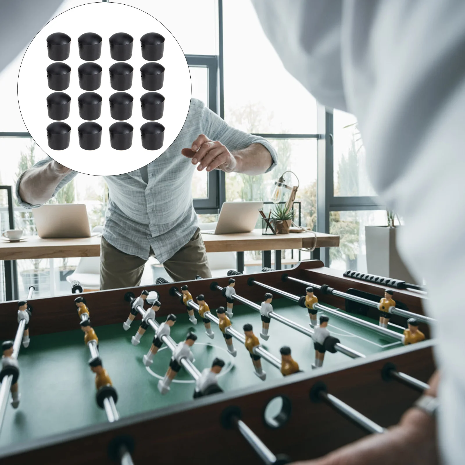 

16Pcs Reliable Foosball Pole Caps Comfortable Football Table Accessories
