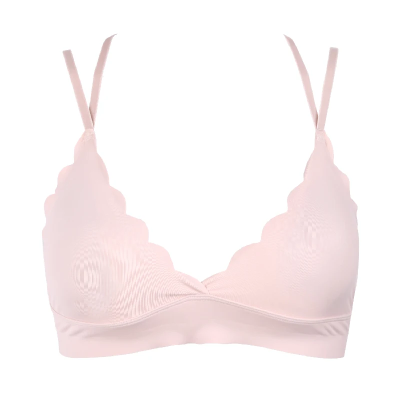 

Sexy Seamless Bras For Women Wire Free Push Up Brassiere V Neck Cross Shoulder Strap Underwear Sexy Female Lingerie Intimates