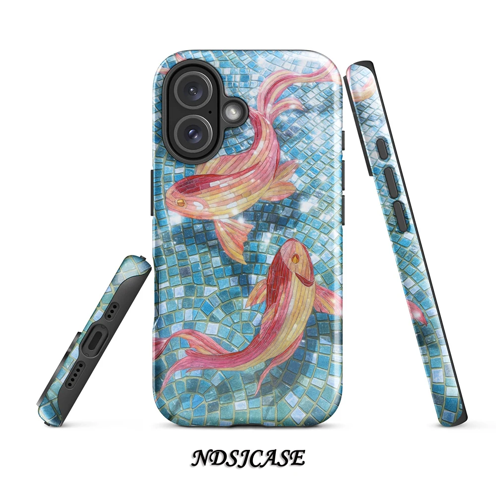 

Роскошный чехол для телефона Koi Dreams для iPhone 17, 16, 15, 14, 13, 12, 11 Pro Max Air Plus, роскошная двухслойная задняя крышка