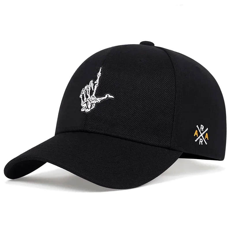Unisex Skeleton Fingers Embroidery Baseball Caps Spring Autumn Outdoor Adjustable Casual Hats Sunscreen Hat Sports Cap