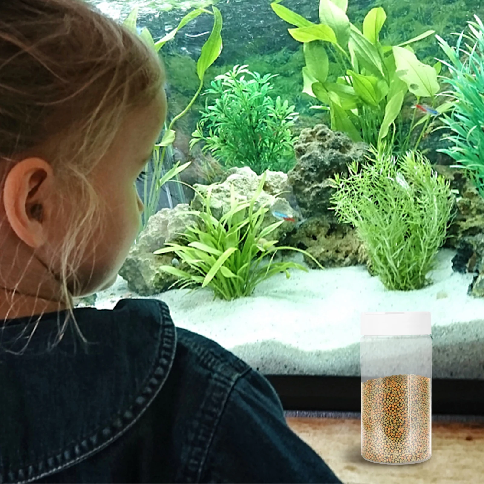 

2pcs Fish Tank Feeder Bottles High Grade Material Nutrient Preservation Transparent Storage Containers Dispenser Easy Feeding