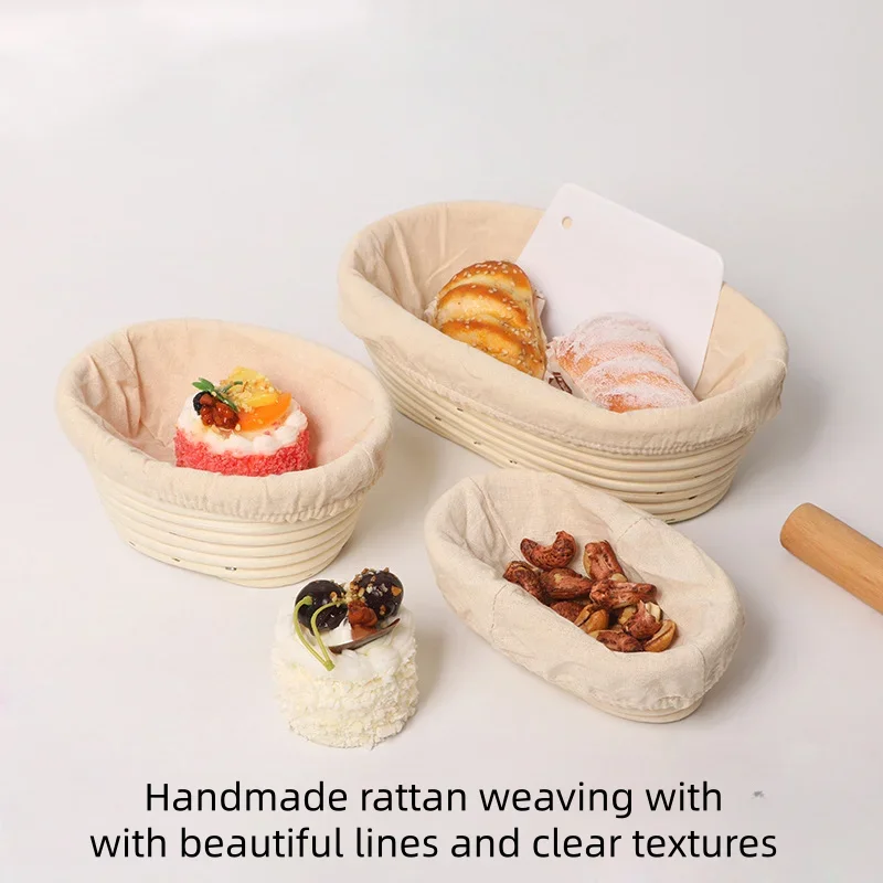 Rural Bread Fermentation Mold Pure Handmade Vine Woven Rattan Basket European Style Household Kitchen Baking Tool Kitchen Gadget